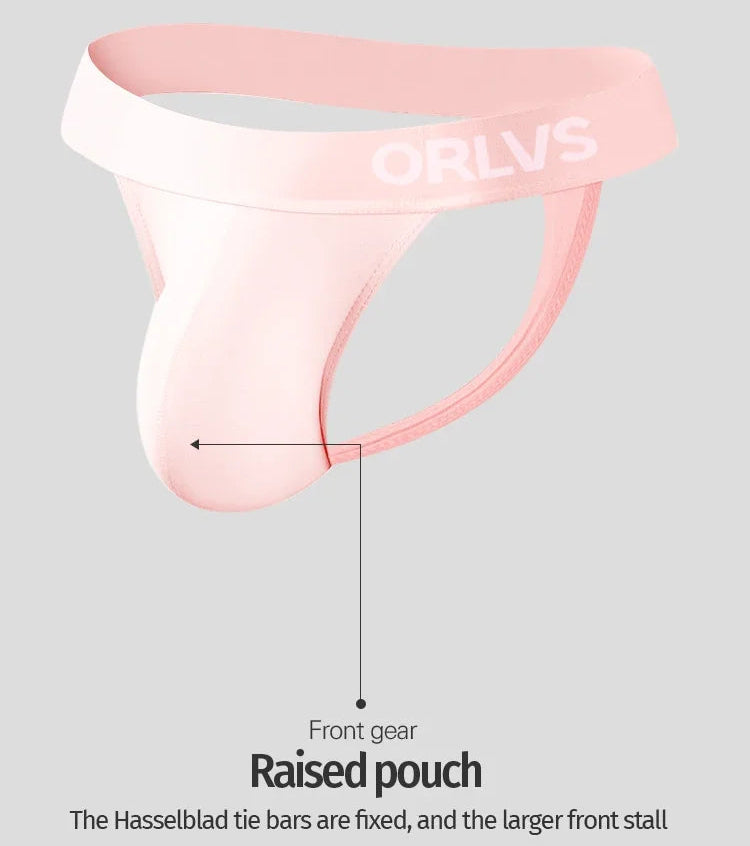 Men's Sexy Thongs Briefs Comfortable Underwear in Pink by Gallery Man