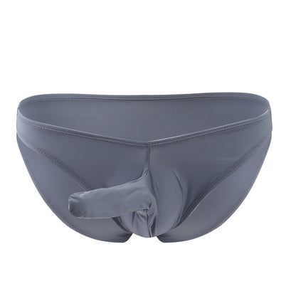 galleryman.com - Men Elephant Nose Briefs Ice Silk Translucent Underwear Gray