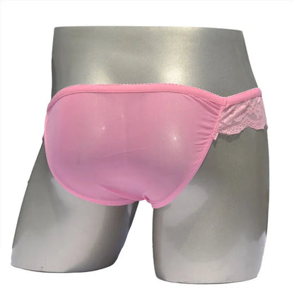 Men's Translucent Sexy Mesh Lace Panties Briefs Underwear