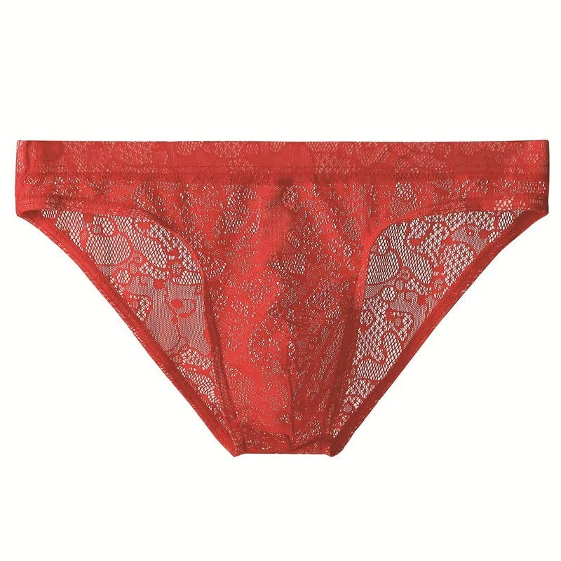 Caleçon Homme Sexy en Dentelle Culotte Transparente