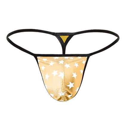 Men’s Sexy Stars Printed Micro Thong Bikini