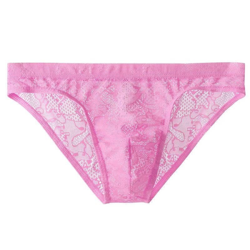 Caleçon Homme Sexy en Dentelle Culotte Transparente