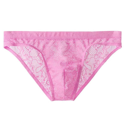 Caleçon Homme Sexy en Dentelle Culotte Transparente