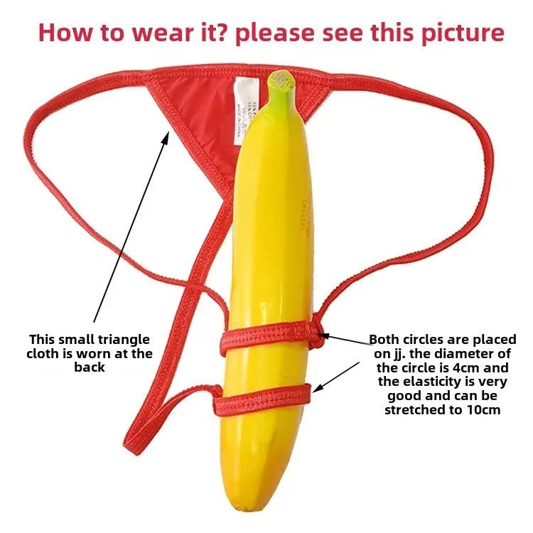 galleryman.com - Thong G-String Rings Support Underwear for Male Member Red