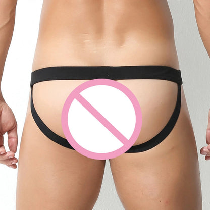 galleryman.com - Men Thong Jockstraps Stretch See Through Underwear Black