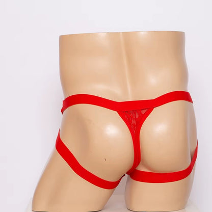 galleryman.com - Men Sexy Lace Jockstrap Panties Underwear Red