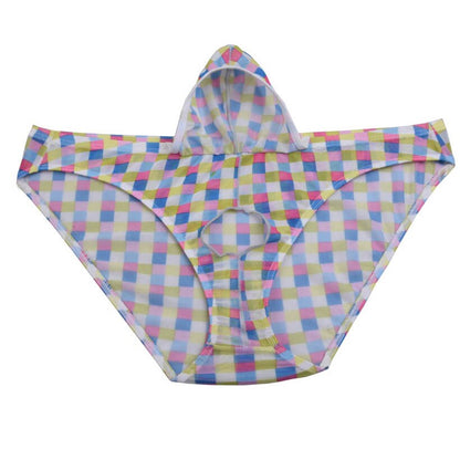 galleryman.com - Men Sexy Briefs Underwear With Front Hole & Cover Light Blue