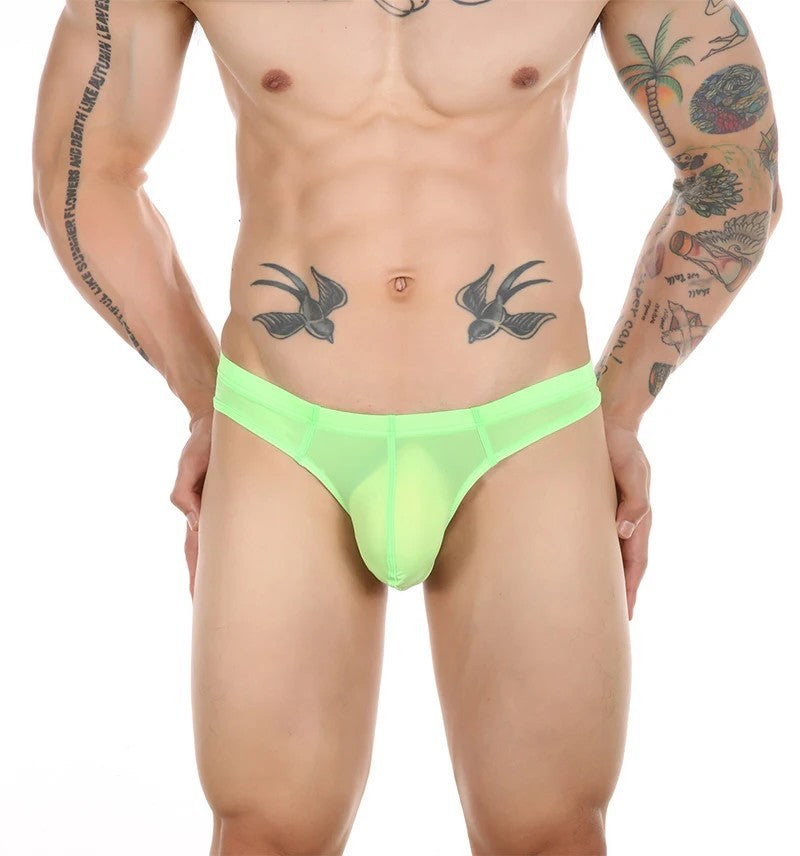 galleryman.com - Men's Translucent Ultra Thin Thong Underwear Green