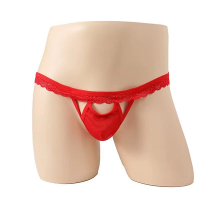 Men's Fashion Lace Sheer G-String Thong Panties