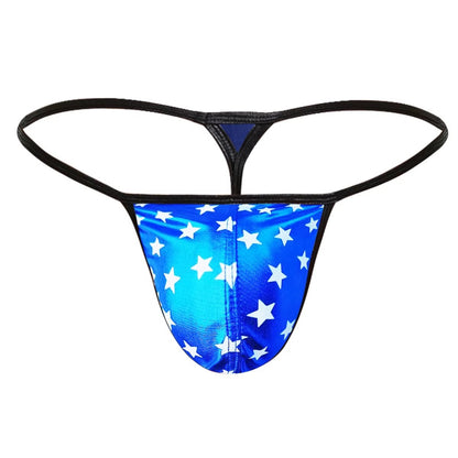 Men’s Sexy Stars Printed Micro Thong Bikini