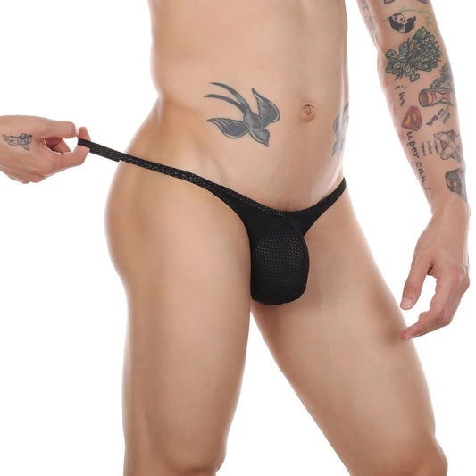 galleryman.com- Sexy Mesh Thongs Underwear for Men Black