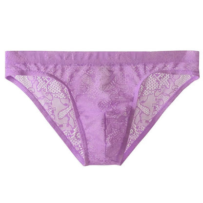 Caleçon Homme Sexy en Dentelle Culotte Transparente
