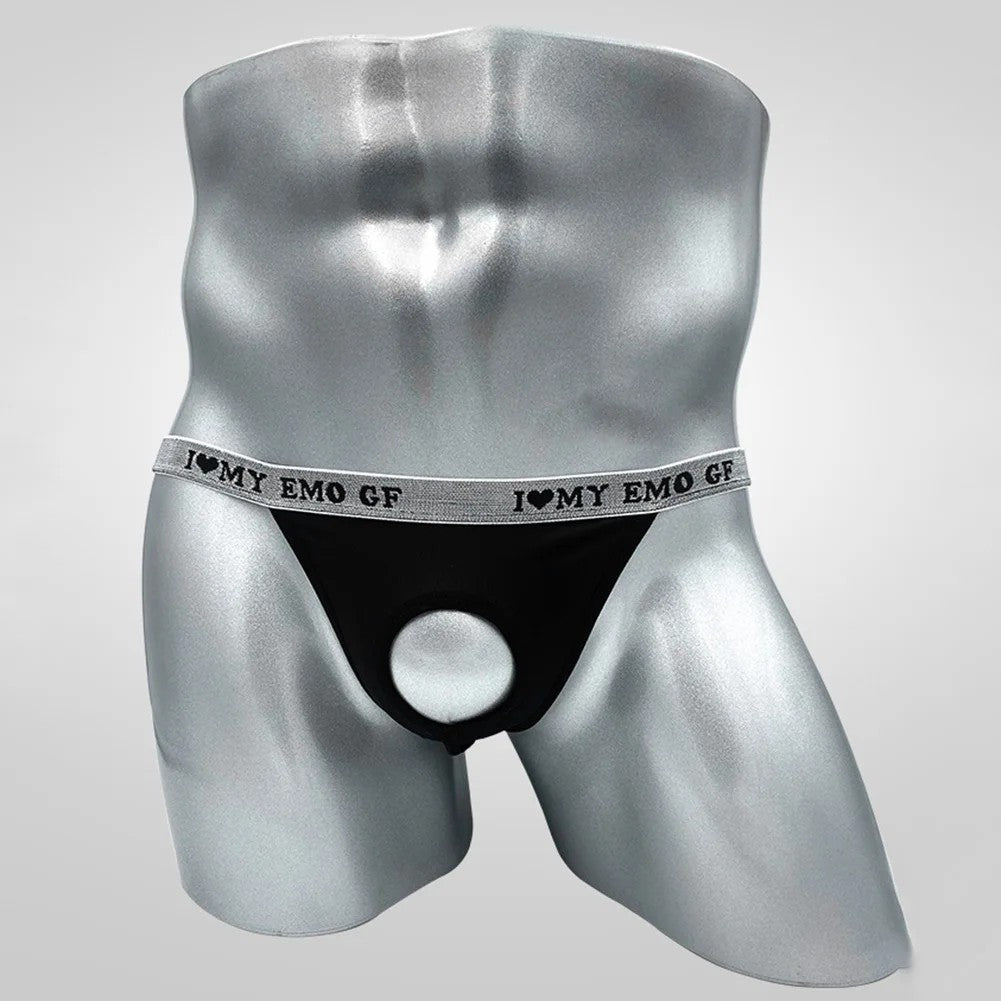 galleryman.com - Men's Briefs G-String Underwear with Banana Ring Hole Black