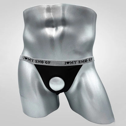 galleryman.com - Men's Briefs G-String Underwear with Banana Ring Hole Black