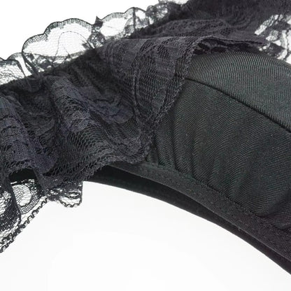 galleryman.com - Sexy Men Lace Thong Panties U Convex Pouch Black
