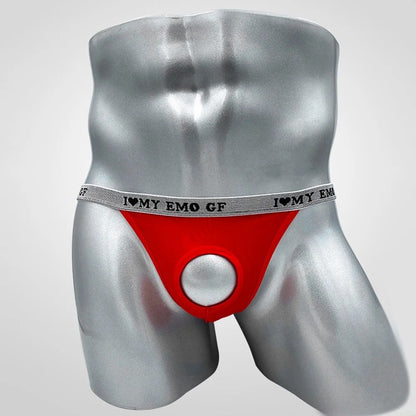 galleryman.com - Men's Briefs G-String Underwear with Banana Ring Hole Red