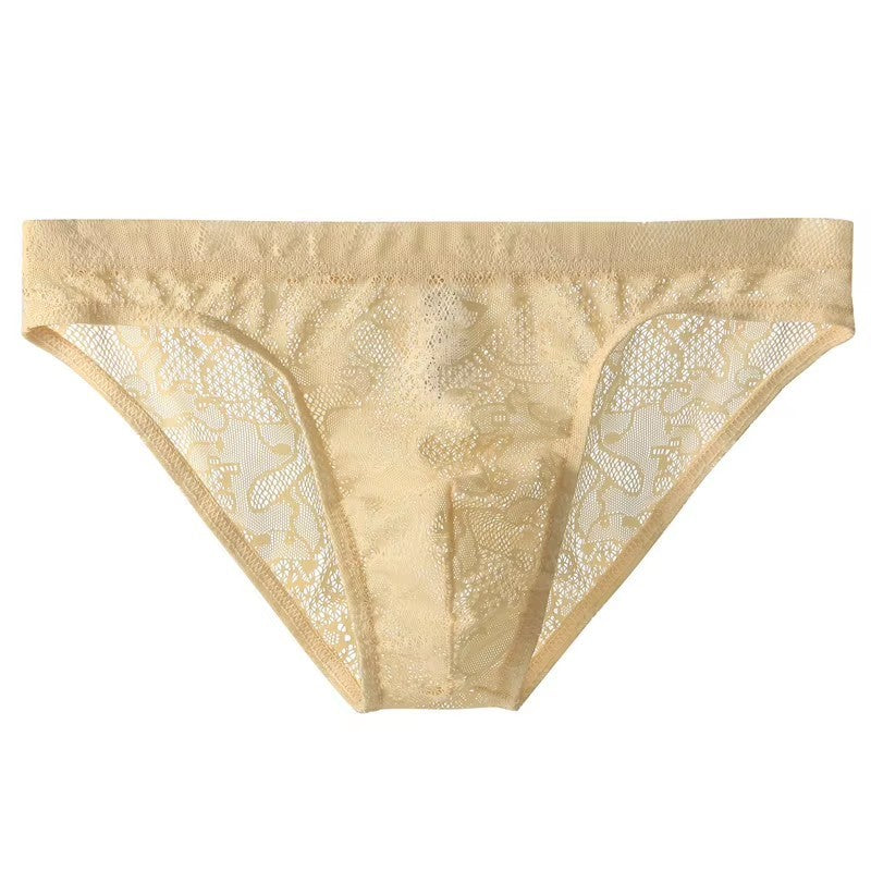 Caleçon Homme Sexy en Dentelle Culotte Transparente