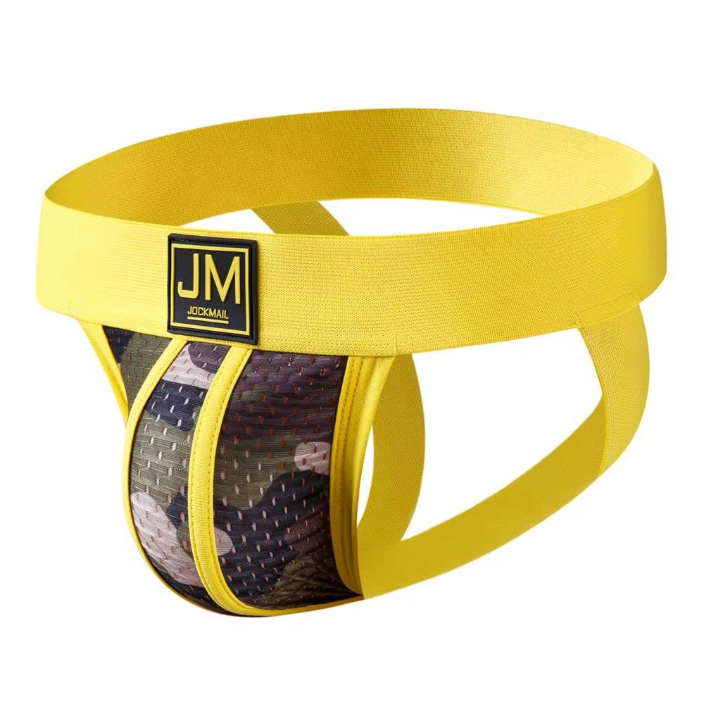 Men Jockstrap Mesh Camouflage Workout Underwear