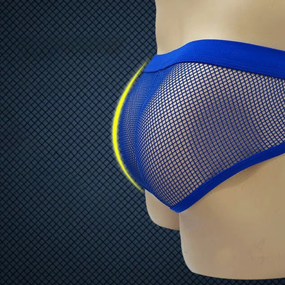 galleryman.com - Men Fishnet Briefs Breathable Underwear Blue