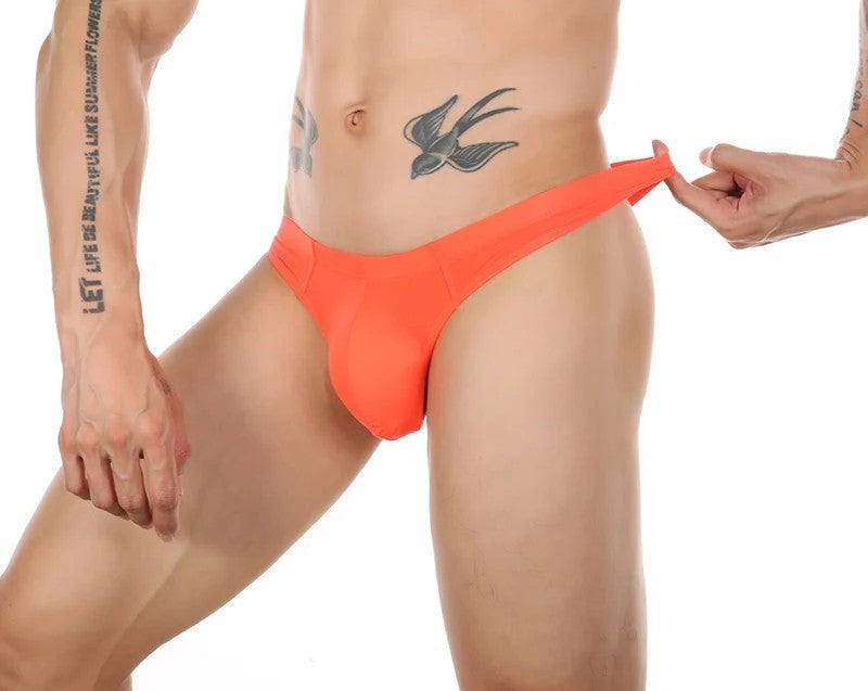 galleryman.com - Men's Translucent Ultra Thin Thong Underwear Orange