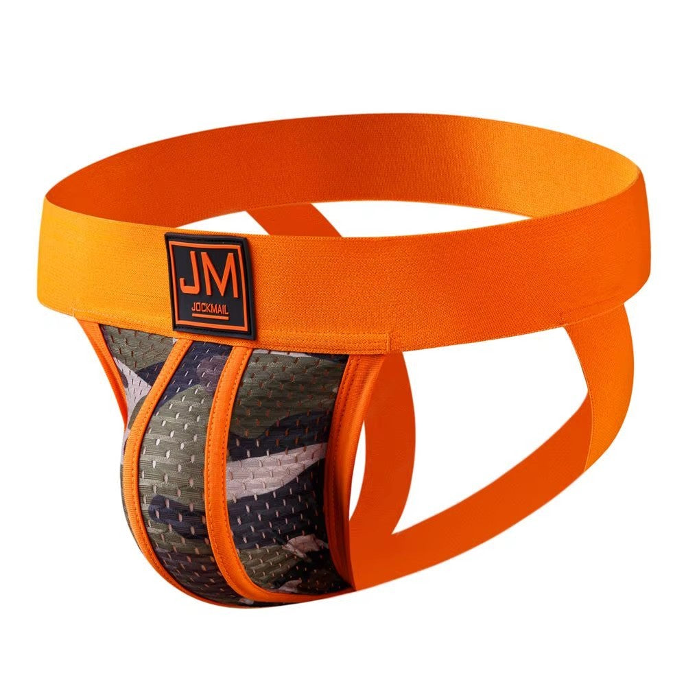 Men Jockstrap Mesh Camouflage Workout Underwear