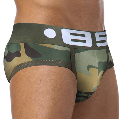 galleryman.com - Men Camouflage Briefs Underwear Green