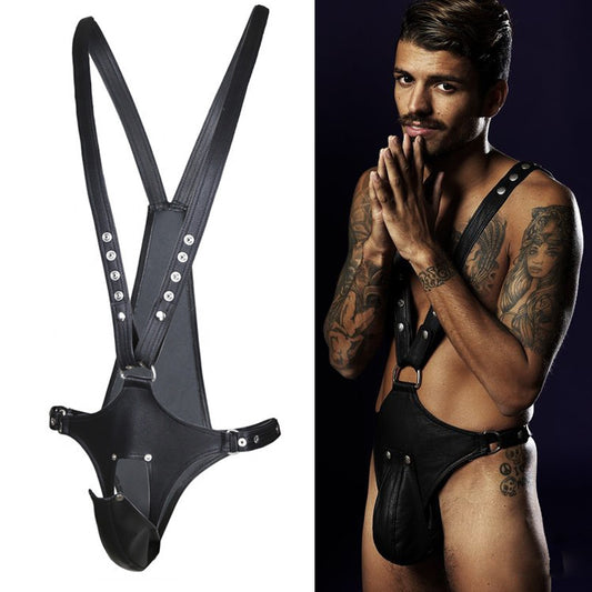 Men Hot Leather Harness Body Bondage Belt Strap BDSM Fetish Underwear