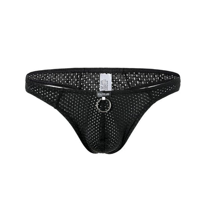galleryman.com - Men Mesh Thong Underwear Black