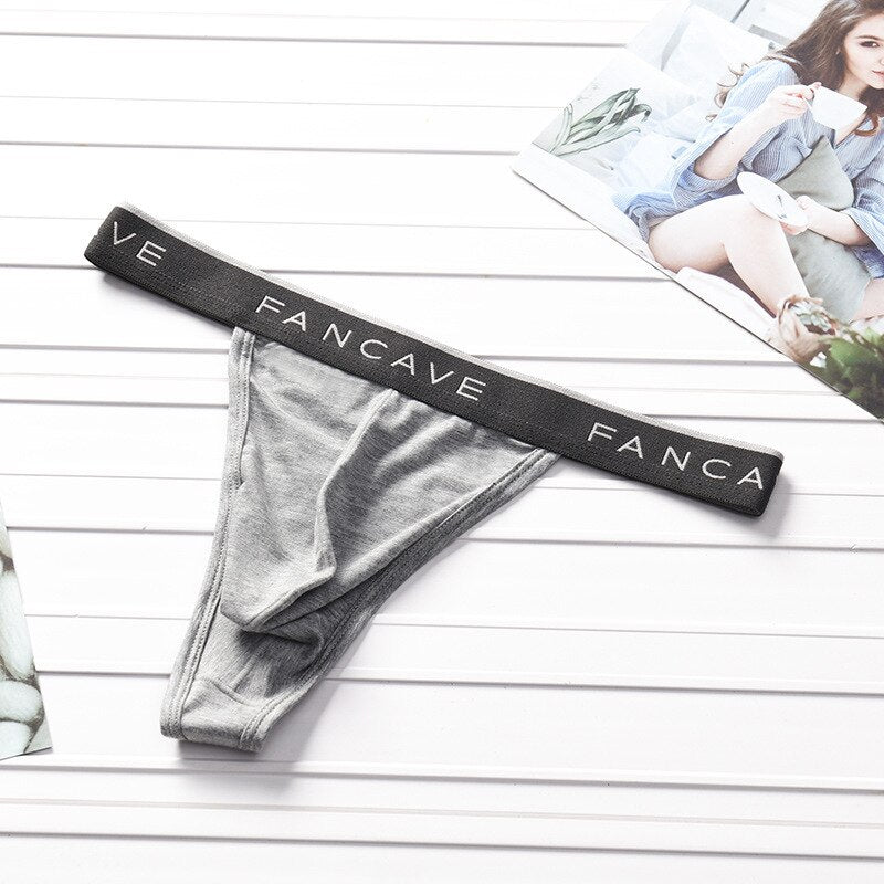 Men Stylist Thong Underwear in Gray by Gallery Man
